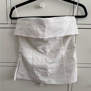 Babaton White Strapless Top